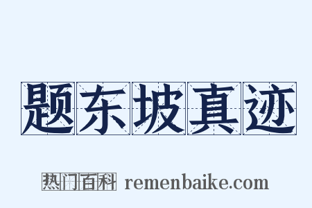 题东坡真迹是什么意思的图片